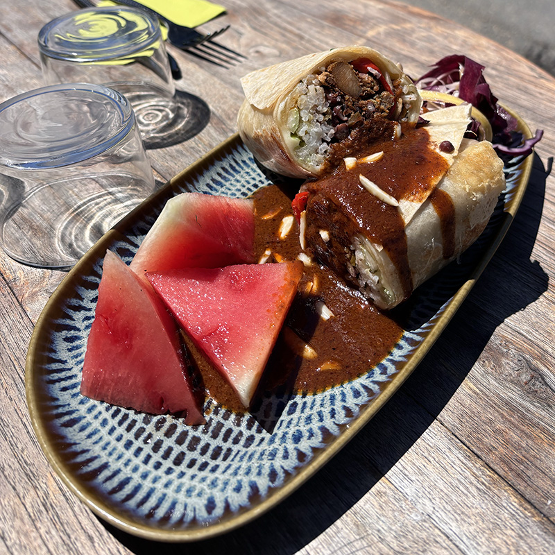 Tacos préparés par le chef Cyrille du restaurant Le Pi à Montalivet